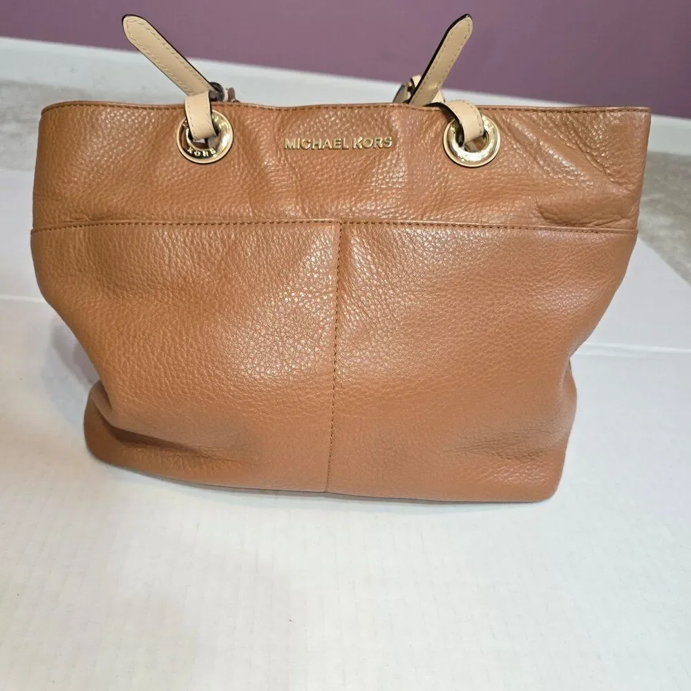 MICHAEL KORS brown leather tote handbag